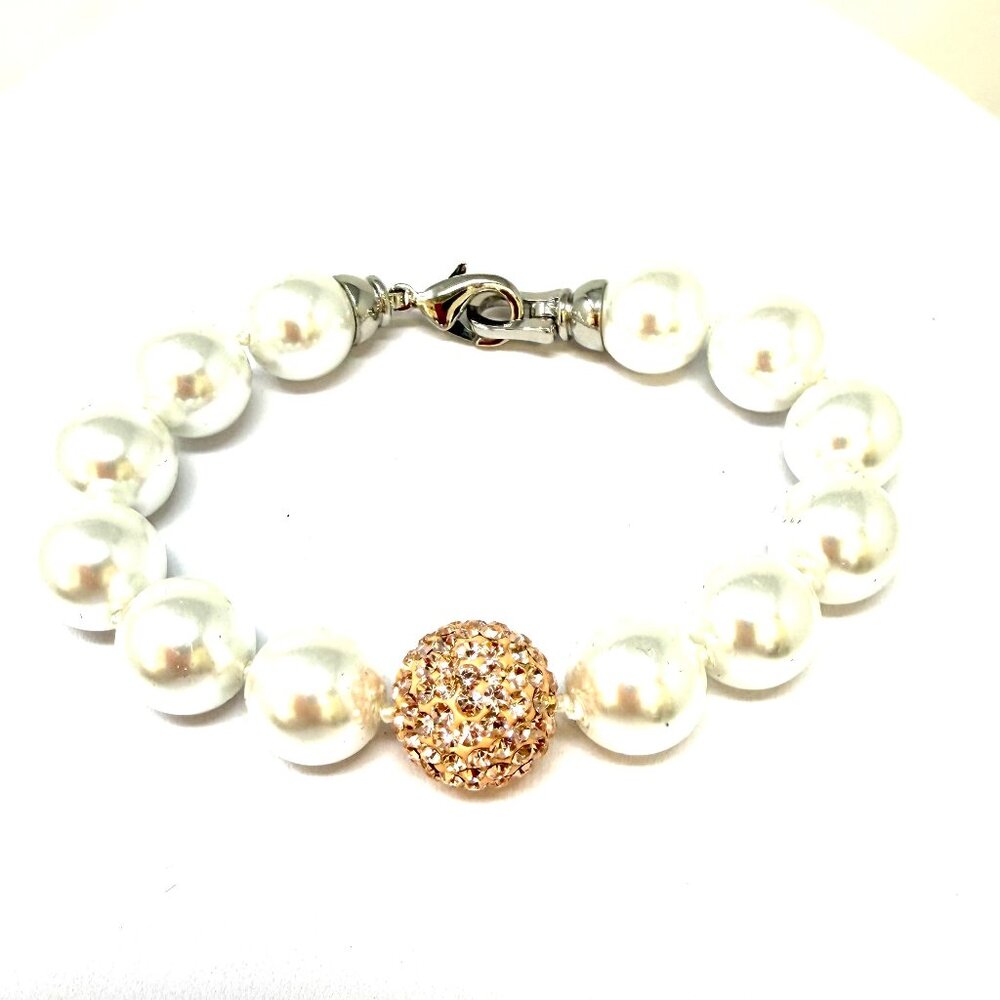 🌹SPRING ELEGANCE Topaz Crystal & Pearl Bracelet